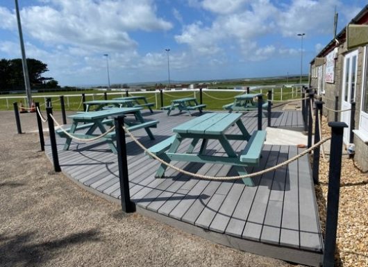 Our new decking newly painted just for you.